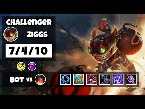 Ziggs vs Sivir EU Challenger BOT (7/4/10) - v11.17
