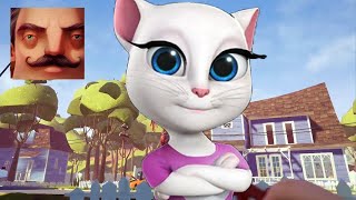 Hello Neighbor - My New Neighbor Baby My Talking Angela Act 2 Trampoline Gameplay Walkthrough