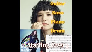 TAB譜　Superfly 「Starting Over」Guitar Bass Piano Drum 　ギター　ベース　ピアノ　ドラム　バンドスコア
