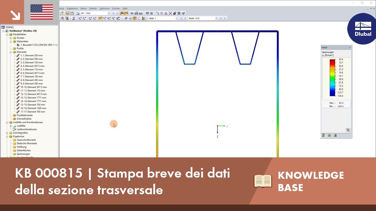 KB 000815 | Stampa breve dei dati della sezione trasversale