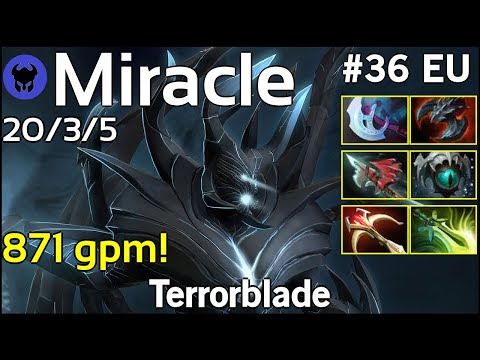 871 gpm! Miracle [Liquid] plays Terrorblade!!! Dota 2 7.21
