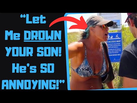 r/EntitledPeople - Psycho Karen Attacks a 5YR Old For Swimming In "HER" Pool! Regrets It!