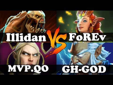 Dota 2 - Illidan And QO VS FoREv And GH-GOD - Ranked Match Gameplay