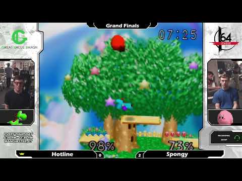 Smash 64:  Hotline (Yoshi) V Spongy (Kirby) - Shattered 120 Tournament SSB64