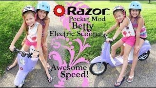 Super Speed on the Razor Pocket Mod Betty Electric Scooter! | Crazy8Family