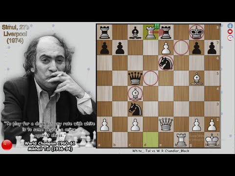 Mikhail Tal's Brilliant Tactics2️⃣|| Tal vs W R Chandler (1974)