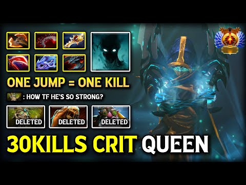30KILLS CRIT QUEEN CARRY PHANTOM ASSASSIN | ONE JUMP INSTANT KILL With Divine Rapier Item DotA 2