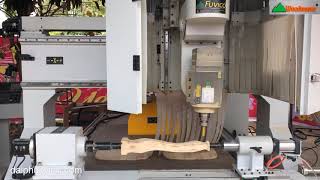 MÁY CNC 3D 5Axis 1 Bàn Woodmaster .. Thay Dao tự động làm mặt bàn mặt ghế - gia công tựa ghế kfc...