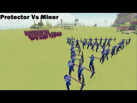 TABS 100v30 Protector Vs Miner | TOTALLY ACCURATE BATTLE SIMULATOR