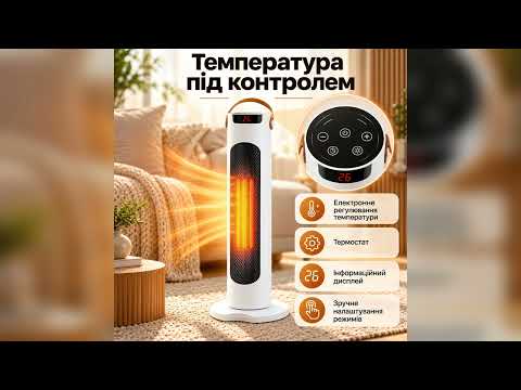 Керамический тепловентилятор 2000W для офиса, Напольный электро обогреватель на 2000вт для комнаты дома с термостатом Белый - фото 1 - id-p3222669541