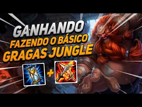 GAMEPLAY GRAGAS JUNGLE - ENSINANDO A GANHAR FAZENDO O BÁSICO - League of Legends!