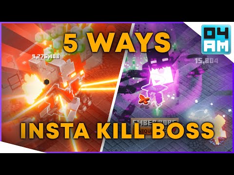 04AM - 5 WAYS TO DESTROY BOSSES - ONE HIT KILL Guide For Max Apocalypse Plus in Minecraft Dungeons