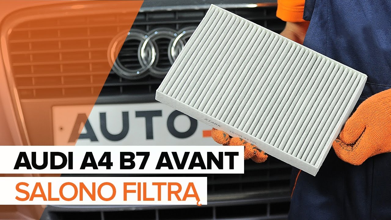 Kaip pakeisti Audi A4 B7 Avant salono filtro - keitimo instrukcija