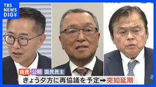 年収「103万円の壁」をめぐり3党は深い溝　自・公の与党と国民民主党の協議 突如延期　今夜の与党と日本維新の会との協議が鍵を握る｜TBS NEWS DIG