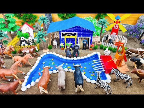 Top creative diy miniature Happy Farm | House Farm for Cow, Horse, Pig | Cattle Farm Diorama