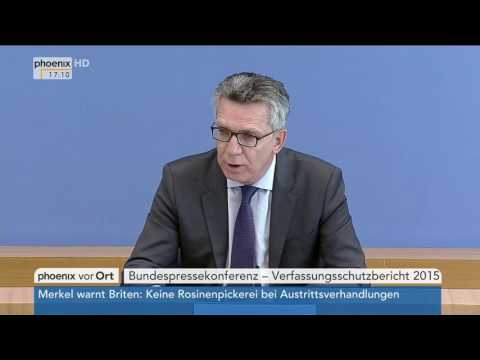 Verfassungsschutzbericht 2015: Thomas de Maiziere und Hans-Georg Maaßen am 28.06.2016