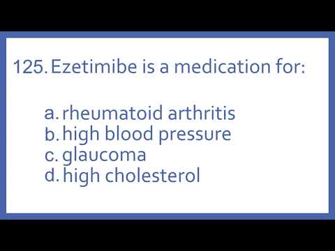 Top 200 Drugs Practice Test Question - Ezetimibe is a medication for (PTCB NAPLEX NCLEX Test Prep)