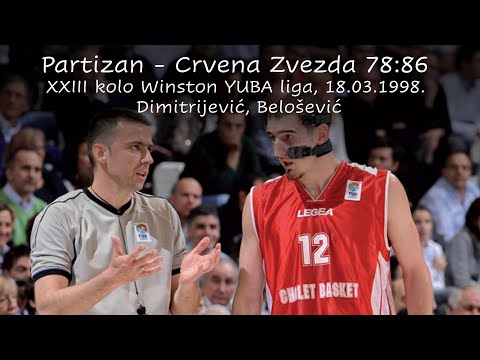 Partizan - Crvena Zvezda 78:86, 23. kolo Winston YUBA liga 18.03.1998.