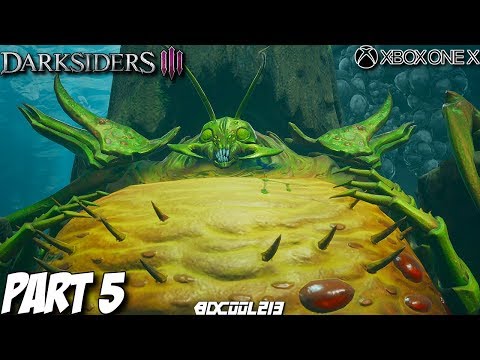 Darksiders 3 Gameplay Walkthrough Part 5 - Sloth Boss Fight - Xbox One X Lets Play