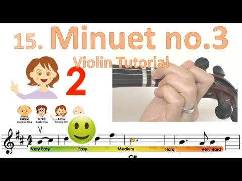 Minuet no 3 | Suzuki Violin book 1 | Notes & finger pattern tutorial on Violin | HTP TV