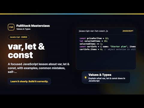 Var Let Const Explained Fullstack Masterclass Javascript Course