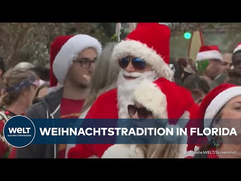 SURFENDE WEIHNACHTSMÄNNER: Santas sammeln in Florida für den guten Zweck | DIE GUTE NACHRICHT