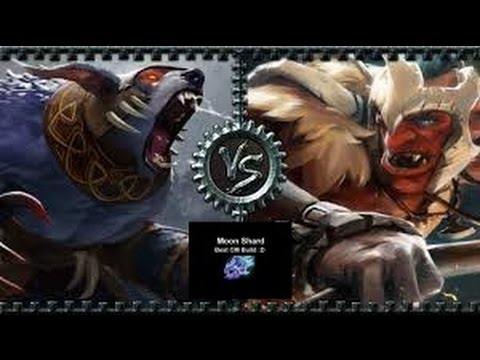 Dota 2 Ursa Vs Troll Warlord with Items Moon Shard (Melee)