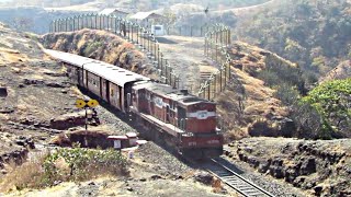preview picture of video '52974 Sanawad-Mhow (Dadn) MG Passenger Crossing Patalpani's Waterfall Point with Tiny YDM 4s'