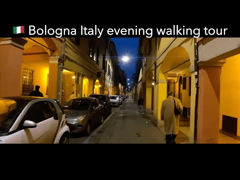 🇮🇹 Bologna North Italy evening walking tour Piazzetta dei Servi di Maria and south east 4K ASMR