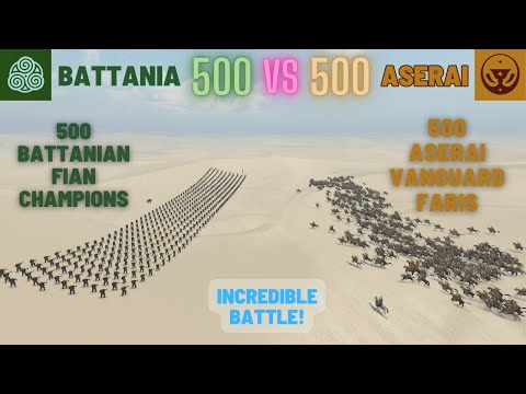 500 Battanian Fian Champions vs 500 Aserai Vanguard Faris INCREDIBLE BATTLE! #bannerlord