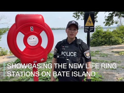 Showcasing the new life ring stations on Bate Island