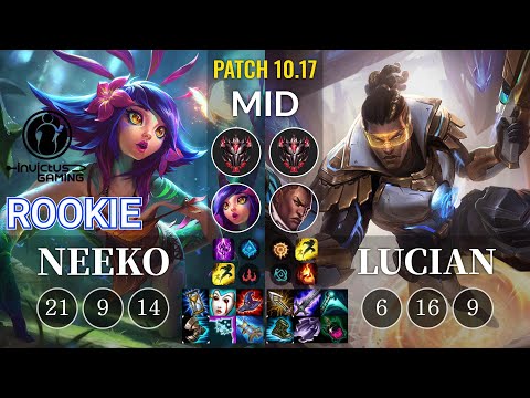 IG Rookie Neeko vs Lucian Mid - KR Patch 10.17