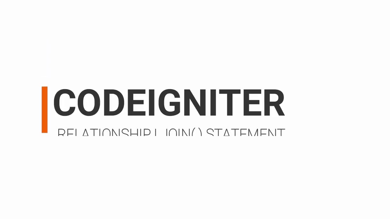 Easy Codeigniter Relationship | Join() Method
