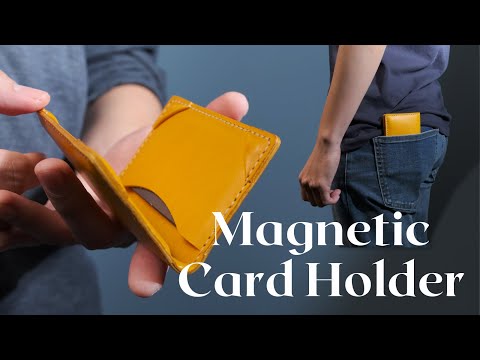DIY-KIT | Leather Material Package Tutorial | Magnetic Card Holder 【CC subtitles】