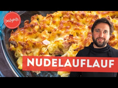 Genial einfacher NUDELAUFLAUF mit Schinken & Käse