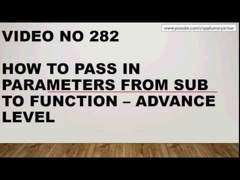 Learn Excel - Video 282- VBA interview  - pass parameters from SUB to Function