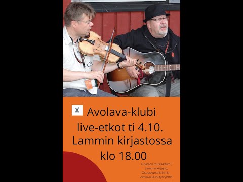 Avolava-klubin live-etkot Lammilla A. P. Sarjanto ja Arto Järvelä Duo