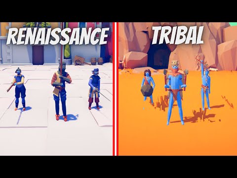 RENAISSANCE TEAM vs TRIBAL TEAM - Totally Accurate Battle Simulator - TABS