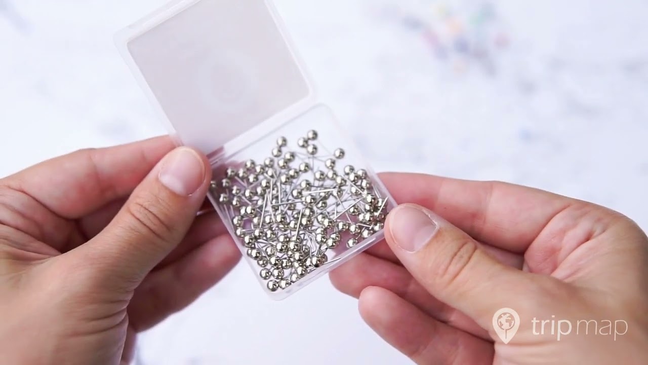 Map Push Pins - Silver | Trip Map