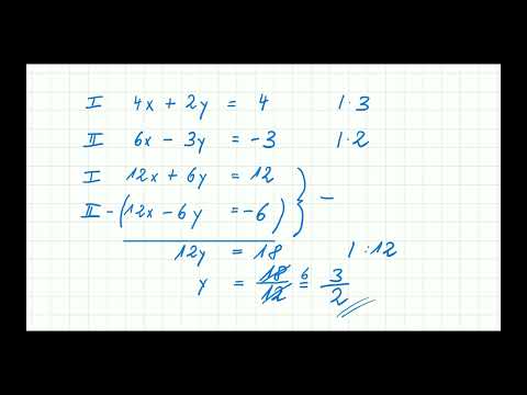Additionsverfahren bei linearen Gleichungen mit 2 Unbelkannten Teil 01