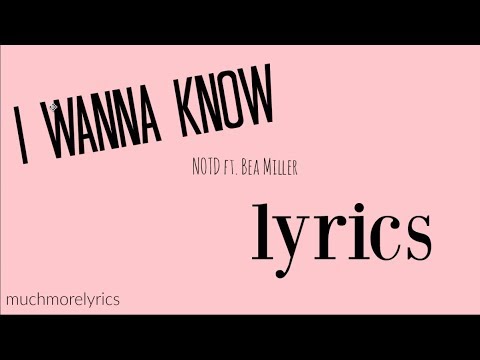 NOTD ft. Bea Miller - I Wanna Know Lyrics