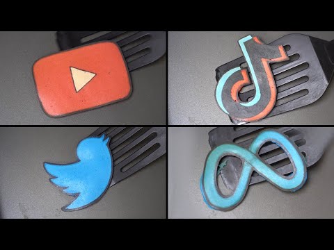 World's Most Famous Logo Pancake Art - YouTube, TikTok, Twitter, Meta