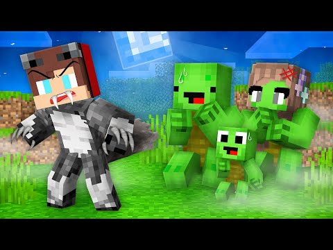 Mikey's family saved by werewolf in Minecraft!