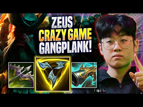 ZEUS CRAZY GAME WITH GANGPLANK! - T1 Zeus Plays Gangplank TOP vs Fiora! | Preseason 2023