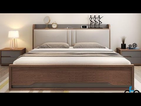 Double wooden bed room set, with storage