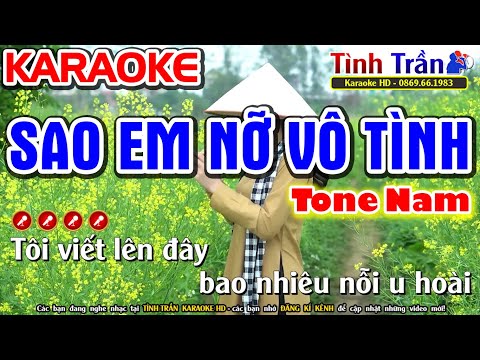 Sao Em Nỡ Vô Tình Karaoke Nhạc Sống Tone Nam ( D#m ) - Tình Trần Organ