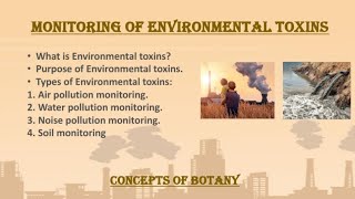 Monitoring of Environmental Toxins| Air, Water, Soil, Noise Monitoring|Hindi/Urdu|Concepts of Botany