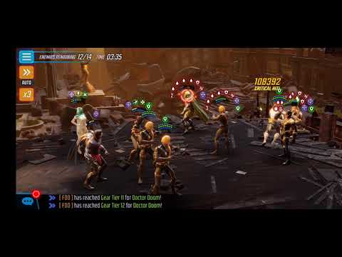 Doom Raid - Mutant Boss 1shot with 3XFactors! - Marvel Strike Force