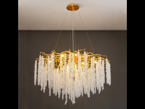 Creative Luxury Gold Aluminum Crystal Tassel Chandelier LED G9 110-220V