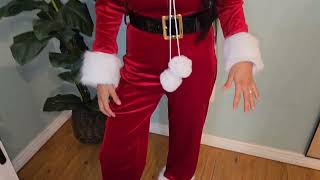Amazing Mrs Claus Suit Velvet Costume Faux Fur Trim Christmas Outfit 2025